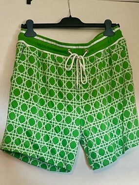 Mr. Turk Green Geometric Drawstring Shorts